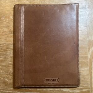 VTG Rare Coach Leather Portfolio Organizer Padfolio Case Brown